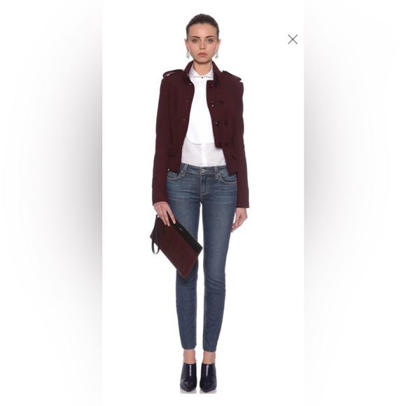 Karen Millen Military Style Blazer/Jacket Aubergine Crop size 6 - Picture 7 of 14